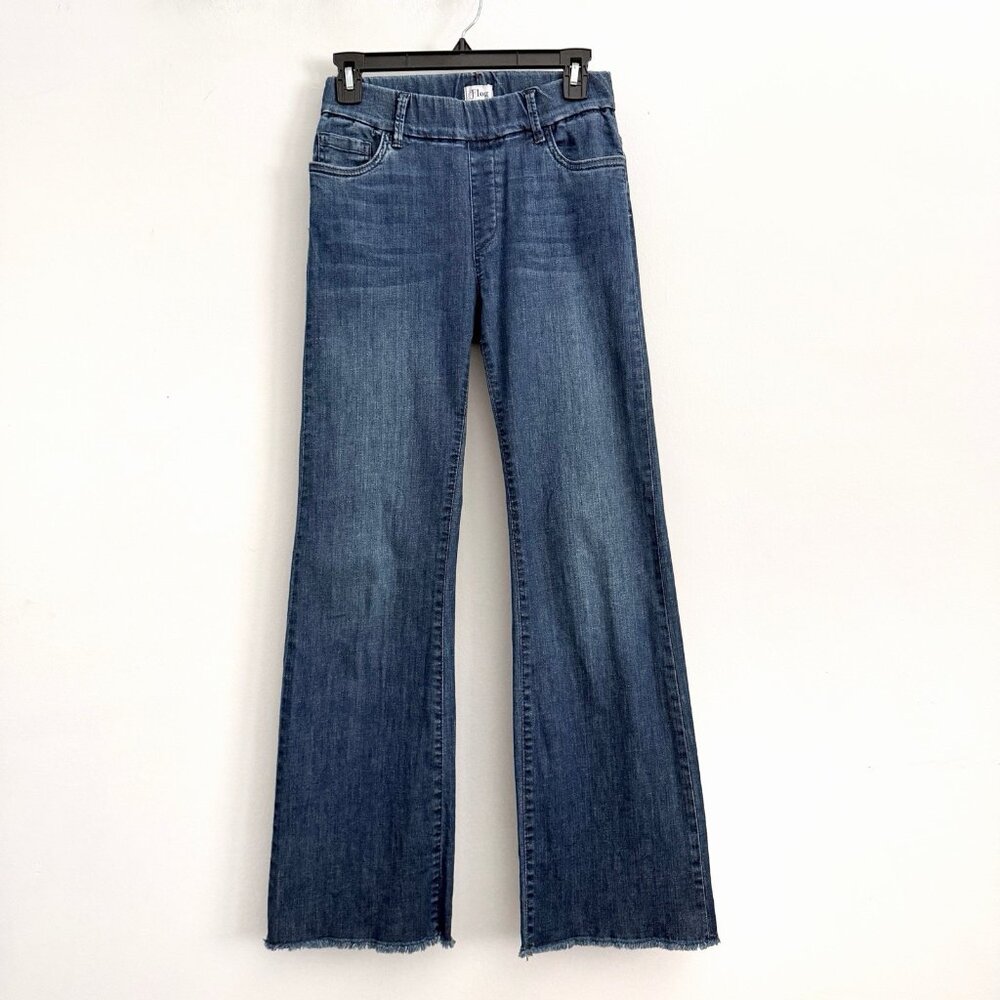 Bevy Flog Straight Leg Blue Pull-On Jeans Frayed End Women’s Size 24 Pants